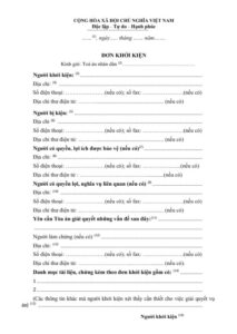 Mẫu đơn khởi kiện tranh chấp đất đai mới