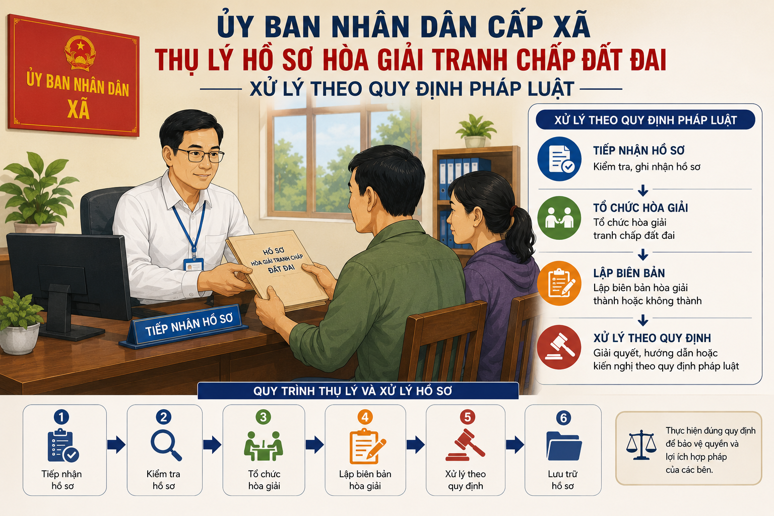 Ủy ban nhân dân cấp xã thụ lý hồ sơ, xử lý theo quy định pháp luật