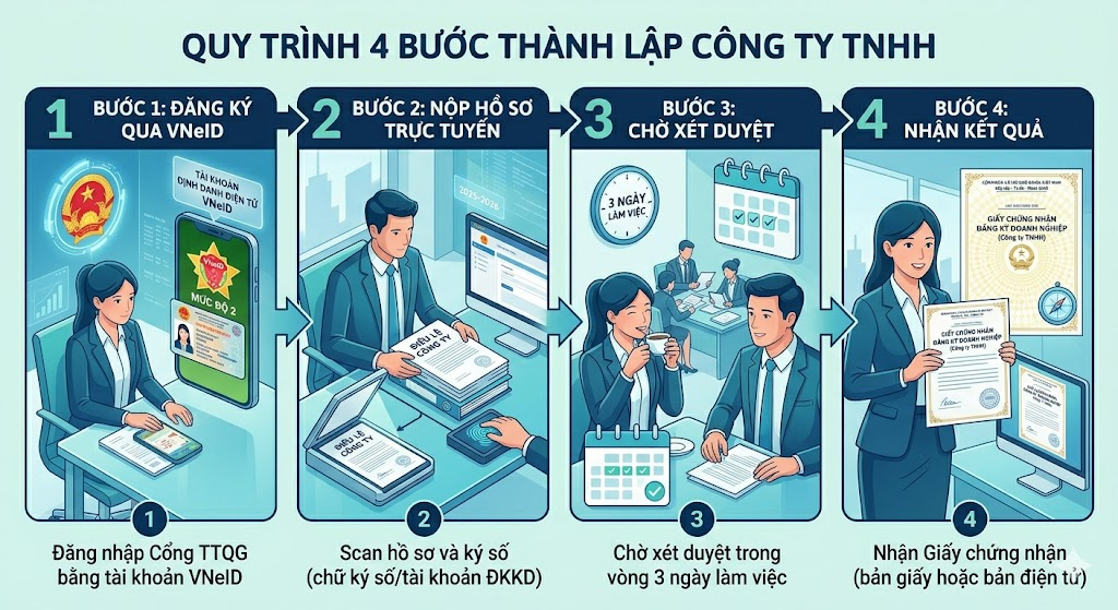 Thủ tục quy trình đăng ký Công ty TNHH