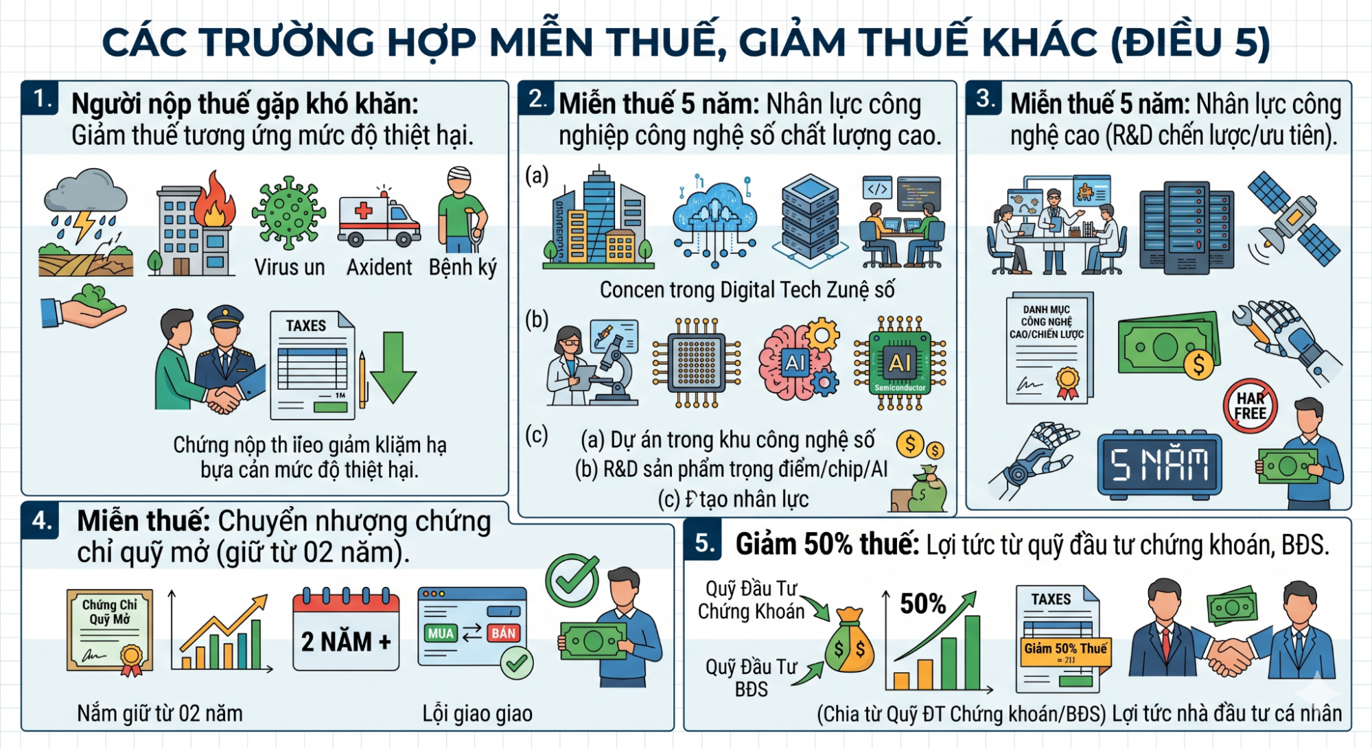 Các trường hợp miễn thuế, giảm thuế khác