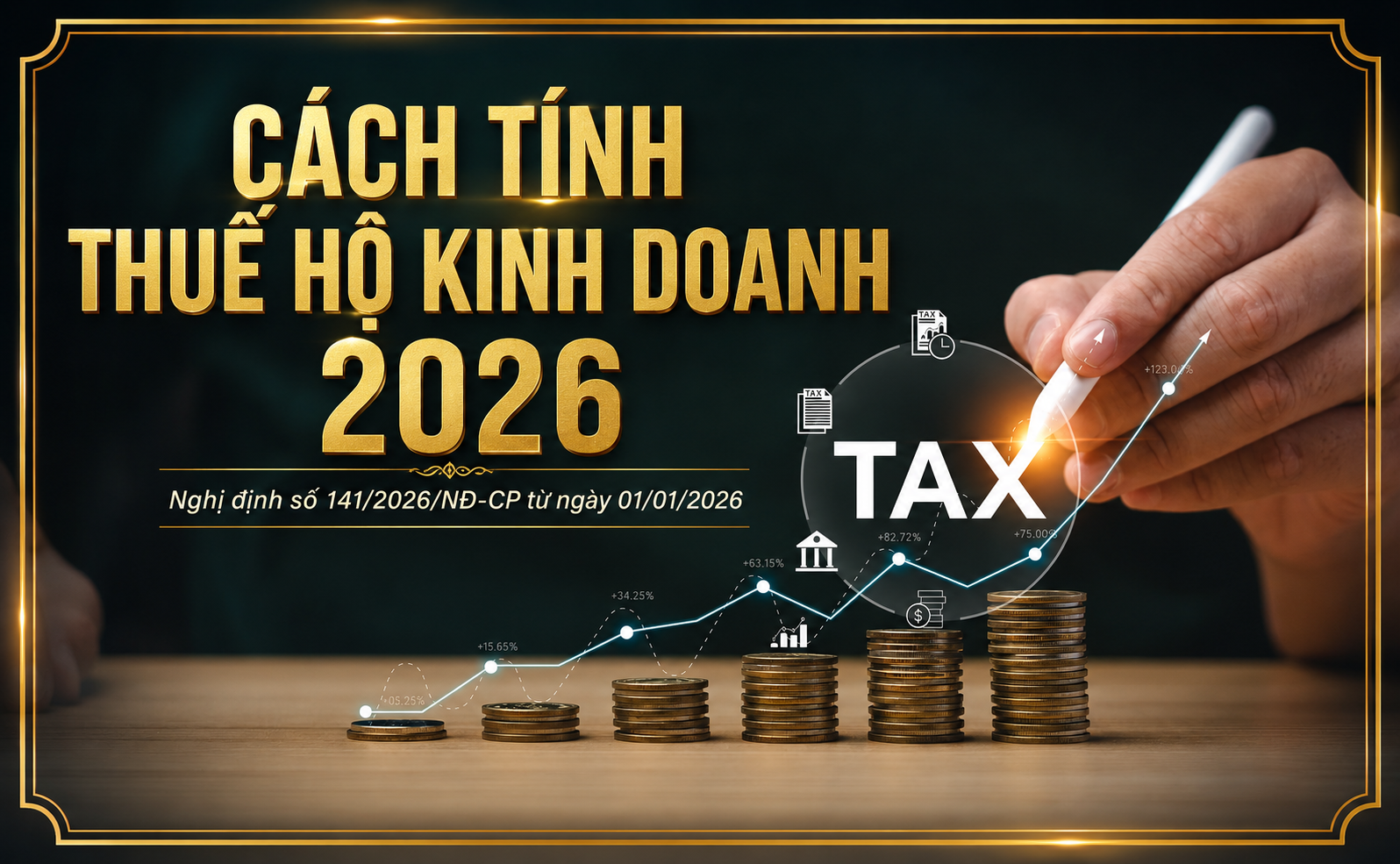 Cách tính thuế hộ kinh doanh 2026 theo Nghị định số 141/2025/NĐ-CP