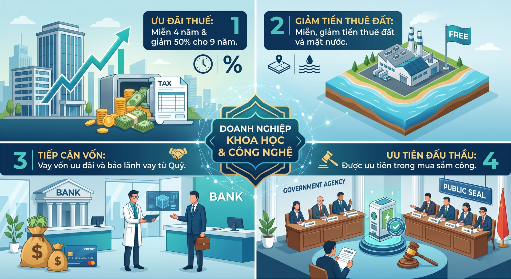 Những đặc quyền nổi bật của doanh nghiệp khoa học công nghệ